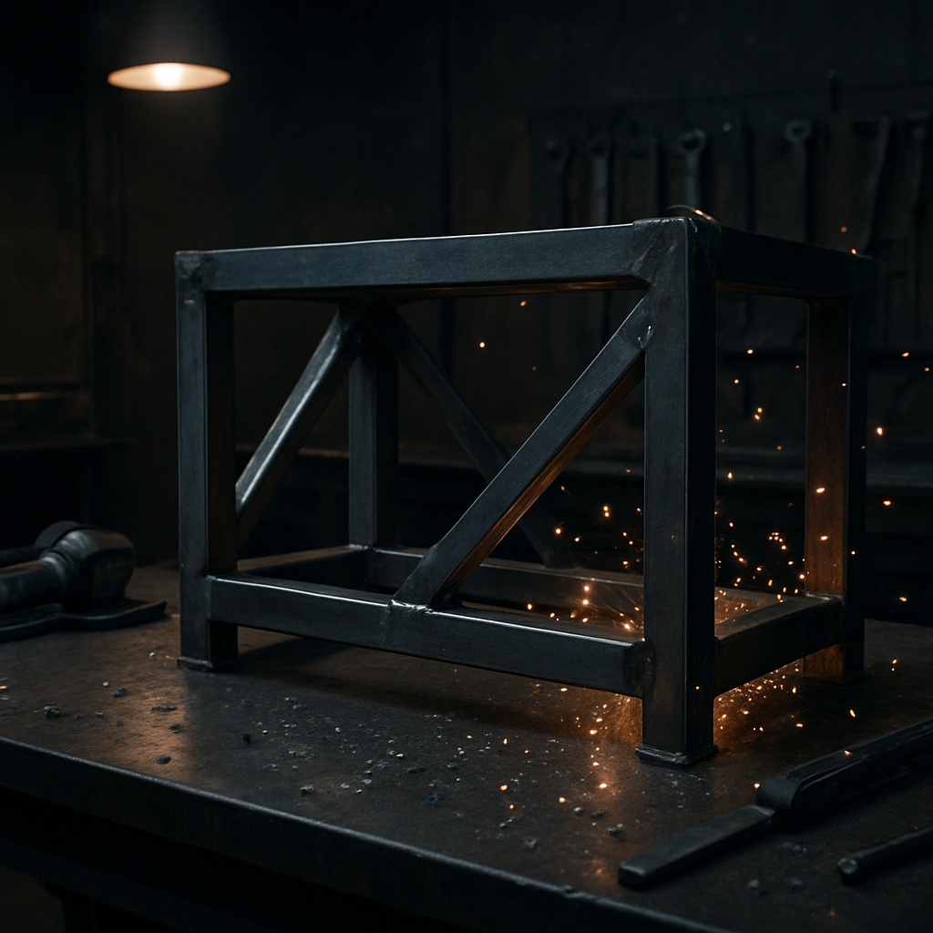 Custom steel fabrication with welded structural frame